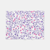 Couverture Polaire Doodles floraux rose et violet (Devant (Horizontal))