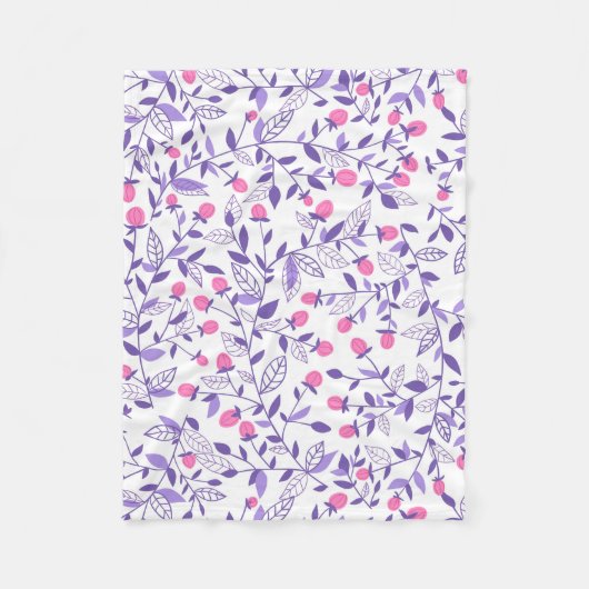 Couverture Polaire Doodles floraux rose et violet (Devant)