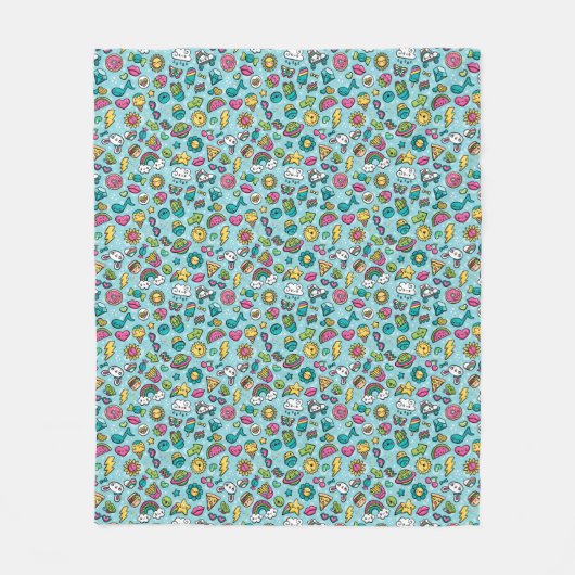 Couverture Polaire Doodles totalement mignons (Devant)