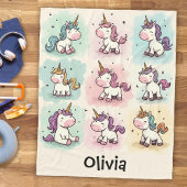 Couverture Polaire Doodles Unicorne Whimsical mignon