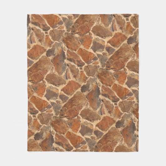 Couverture Polaire D'or chaud de photo de structure de mur en pierre (Devant)