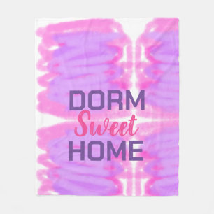 Couverture Polaire Dorm doux doré rose violet aquarelle texte