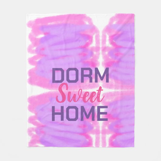 Couverture Polaire Dorm doux doré rose violet aquarelle texte (Devant)