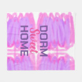 Couverture Polaire Dorm doux doré rose violet aquarelle texte (Devant (Horizontal))