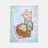Couverture Polaire Dormir la fille avec chat (Devant)