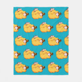 Couverture Polaire Dormir la fille avec chat confortable (Devant)