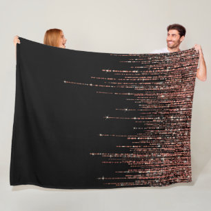 Couverture Polaire Dory Rose Noire Gold Sparkly Glitter Fringe