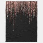 Couverture Polaire Dory Rose Noire Gold Sparkly Glitter Fringe (Devant)