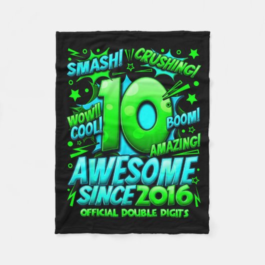 Couverture Polaire Double chiffres garçons de 10 ans 10e anniversaire (Devant)