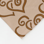 Couverture Polaire Double Chocolat Brown Coeurs Motif (Coin)