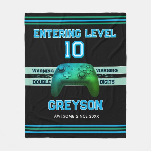 Couverture Polaire Double digits! Perfect Ten Year old Birthday Flee (Devant)