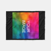 Couverture Polaire Double Sided Add Image Template Mens Basic Black (Devant (Horizontal))