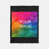 Couverture Polaire Double Sided Add Image Template Mens Basic Black  (Devant)