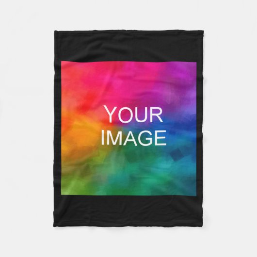 Couverture Polaire Double Sided Add Image Template Mens Basic Black (Devant)