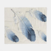 Couverture Polaire Douce Esthétique Moderne Côtière Plume Bleue (Devant (Horizontal))