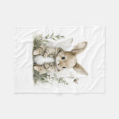 Couverture Polaire Douce illustration de lapin fée à l'aquarelle (Devant (Horizontal))