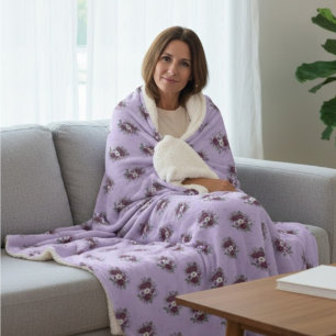 Couverture Polaire Douceur Bouquet de Violettes