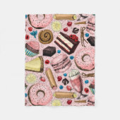 Couverture Polaire Douceurs sur rose (Devant)