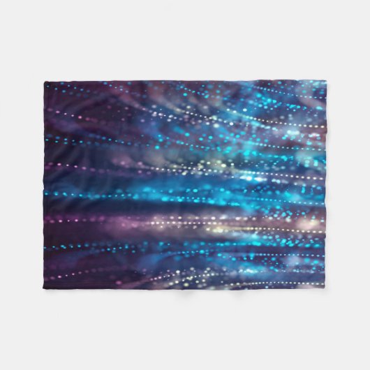 Couverture Polaire Douche bleue et argentée de conception abstraite (Devant (Horizontal))