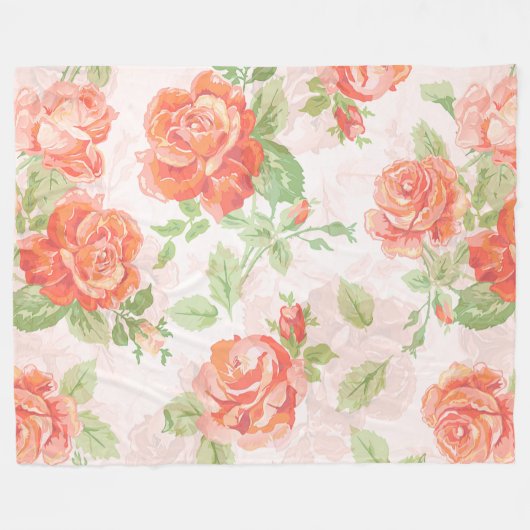 Couverture Polaire Douche rose orange (Devant (Horizontal))