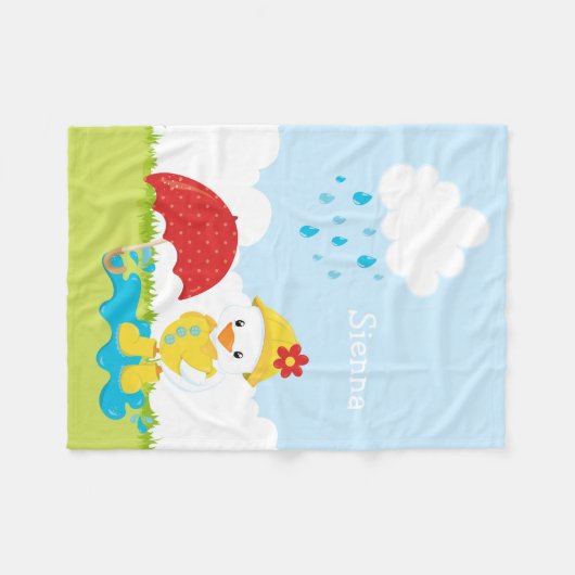 Couverture Polaire Douches d'avril mignonnes (Devant (Horizontal))