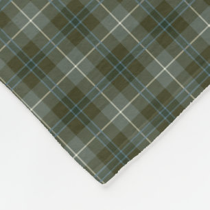 Couverture Polaire Douglas Clan Loden Green Reproduction Tartan
