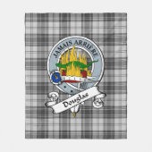 Couverture Polaire Douglas Grey Clan moderne Badge Tartan Plaid (Devant)