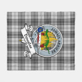 Couverture Polaire Douglas Grey Clan moderne Badge Tartan Plaid (Devant (Horizontal))