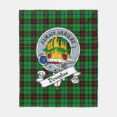 Couverture Polaire Douglas Noir Clan Badge Tartan Plaid (Devant)