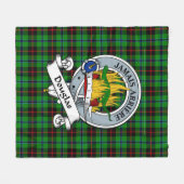 Couverture Polaire Douglas Noir Clan Badge Tartan Plaid (Devant (Horizontal))