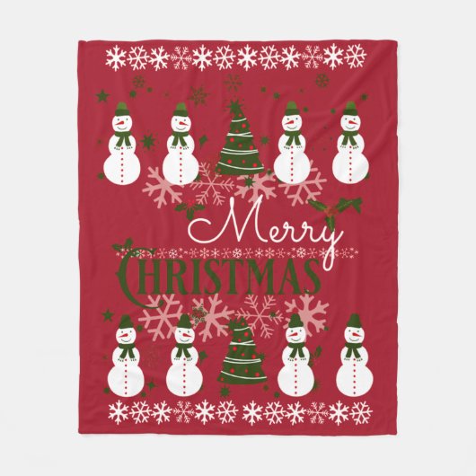 Couverture Polaire Doux de vacances moche Joyeux Noël (Devant)
