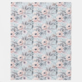 Couverture Polaire Doux Pastel Peony Aquarelle Fleur Floral (Devant)