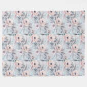 Couverture Polaire Doux Pastel Peony Aquarelle Fleur Floral (Devant (Horizontal))