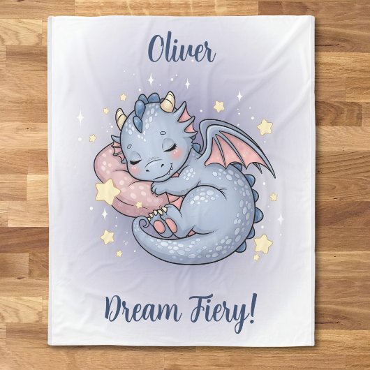 Couverture Polaire Doux rêves bébé dragon