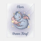 Couverture Polaire Doux rêves bébé dragon (Devant)