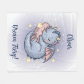Couverture Polaire Doux rêves bébé dragon (Devant (Horizontal))