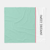 Couverture Polaire Doux Rêves Vert Menthe et Rose (Devant (Horizontal))