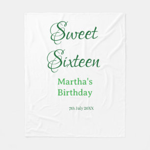 Couverture Polaire Douze ans sucrés nom date calligraphie boho ret