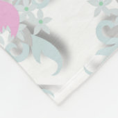 Couverture Polaire Dove rose avec Fleurs et Fronds en argent (Coin)