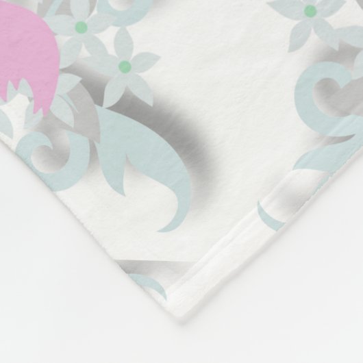 Couverture Polaire Dove rose avec Fleurs et Fronds en argent (Coin)