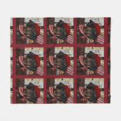 Couverture Polaire Doxie noir et feu (Devant (Horizontal))