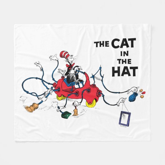 Couverture Polaire Dr Seuss | Chat dans le Casquette nettoie vers le (Devant (Horizontal))
