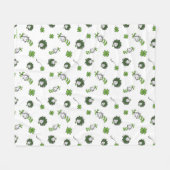 Couverture Polaire Dr Seuss | Chat dans le Motif Casquette Clover (Devant (Horizontal))