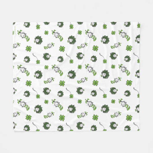 Couverture Polaire Dr Seuss | Chat dans le Motif Casquette Clover (Devant (Horizontal))