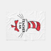 Couverture Polaire Dr Seuss | Chat en Casquette - Enseignant Je suis (Devant (Horizontal))