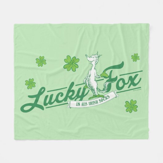 Couverture Polaire Dr Seuss | Lucky Fox Dans Ses Chaussettes Irlandai (Devant (Horizontal))