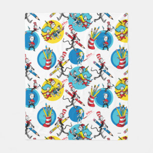 Couverture Polaire Dr. Seuss Personnages au crayon motif