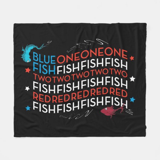 Couverture Polaire Dr. Seuss | Poisson Rouge Poisson Bleu Graphique d (Devant (Horizontal))
