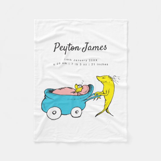Couverture Polaire Dr Seuss | Un Poisson Statistiques de Naissance Fl (Devant)