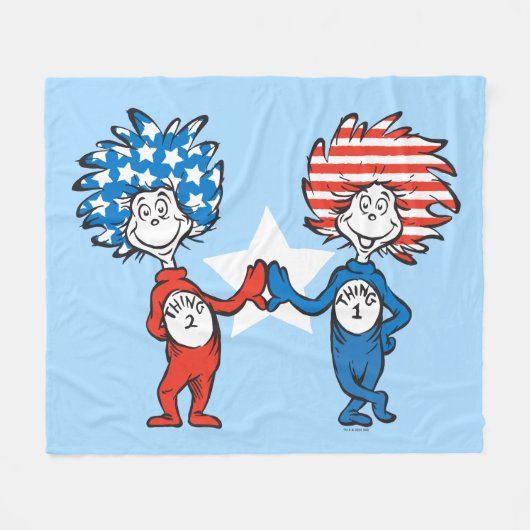 Couverture Polaire Dr Seuss | Une chose Deux graphiques patriotiques (Devant (Horizontal))
